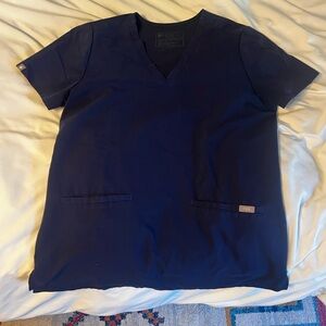 Figs Women's Navy V-Neck Scrub Top